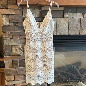 Lulu's Cream Lace Dress